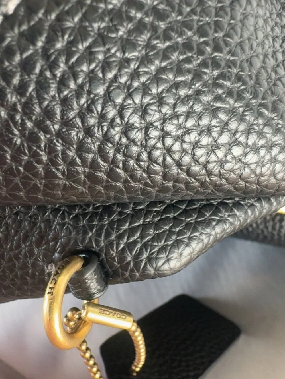 COACH : Black pebbled leather Lana Shoulder Bag 23